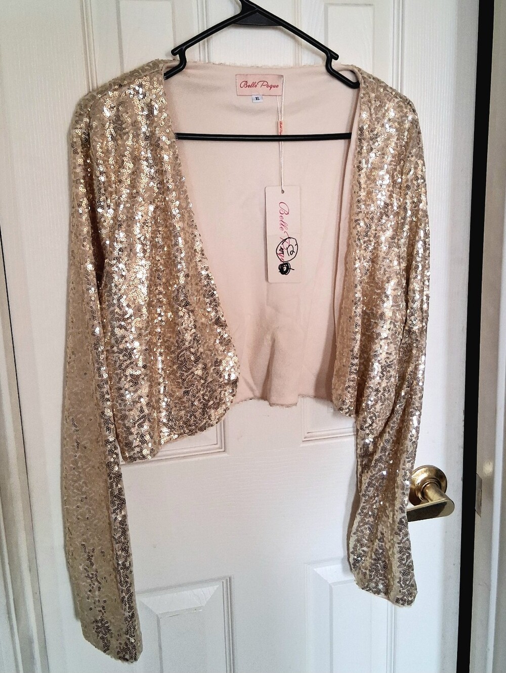 Bella Pogue Gold Sequin Shrug Jacket - Picture 6 of 6